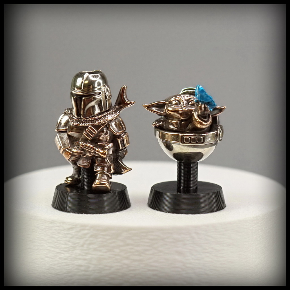 Темлячная бусина "Мандо + Грогу" для ножей , биметалл , лимитка