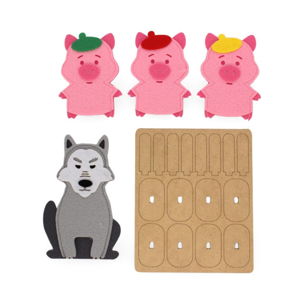 Пальчиковый театр "Три поросенка" главные герои (Фетр)