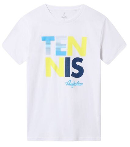 Мужская теннисная футболка Australian Logo T-Shirt - белый, разноцветный