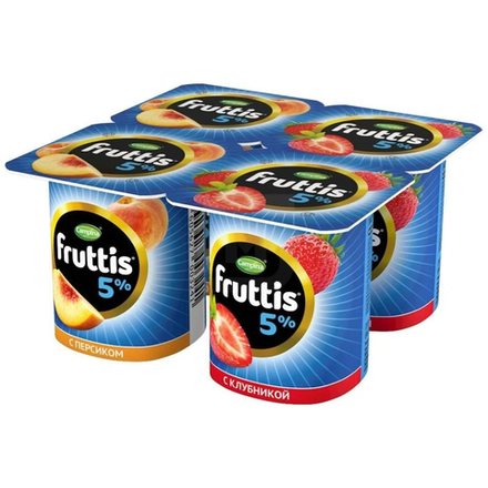 Йогурт Fruttis Персик/Клубника 5% 115 гр