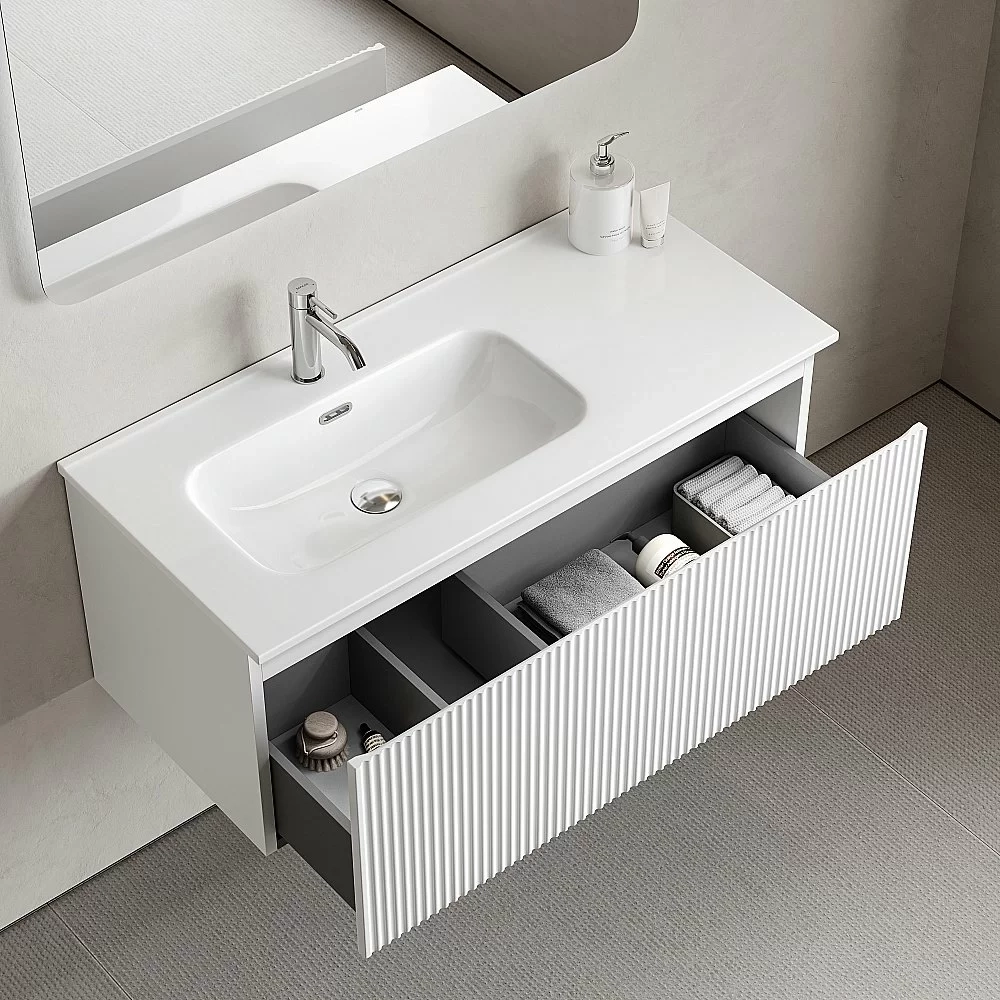 Тумба с раковиной Sancos Snob R 1.0 SNR1.0100LW/SNR1.0100RW Bianco