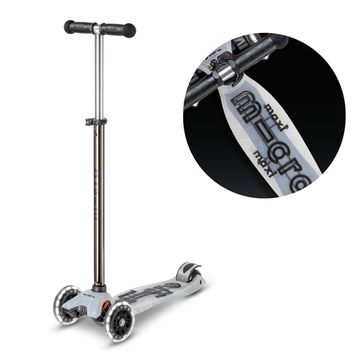 Самокат Maxi Micro Deluxe Flux LED Неохром черный