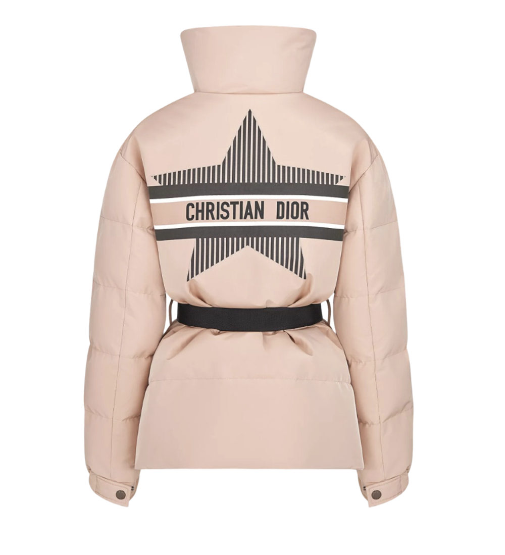 Женская куртка DiorAlps с поясом и логотипом Christian Dior на спине, розовая