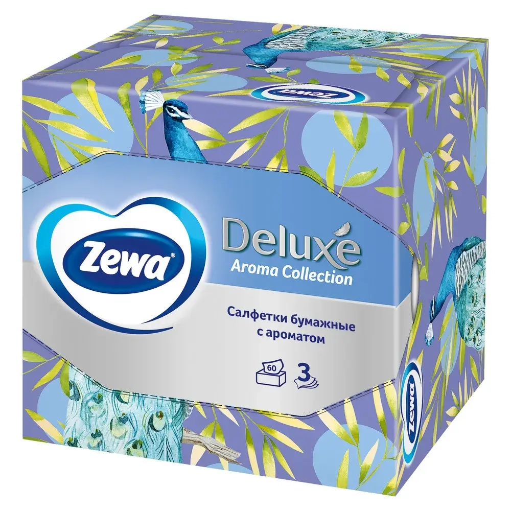 Салфетки бумажные с ароматом 60 шт 3-х слойная Zewa Deluxe
