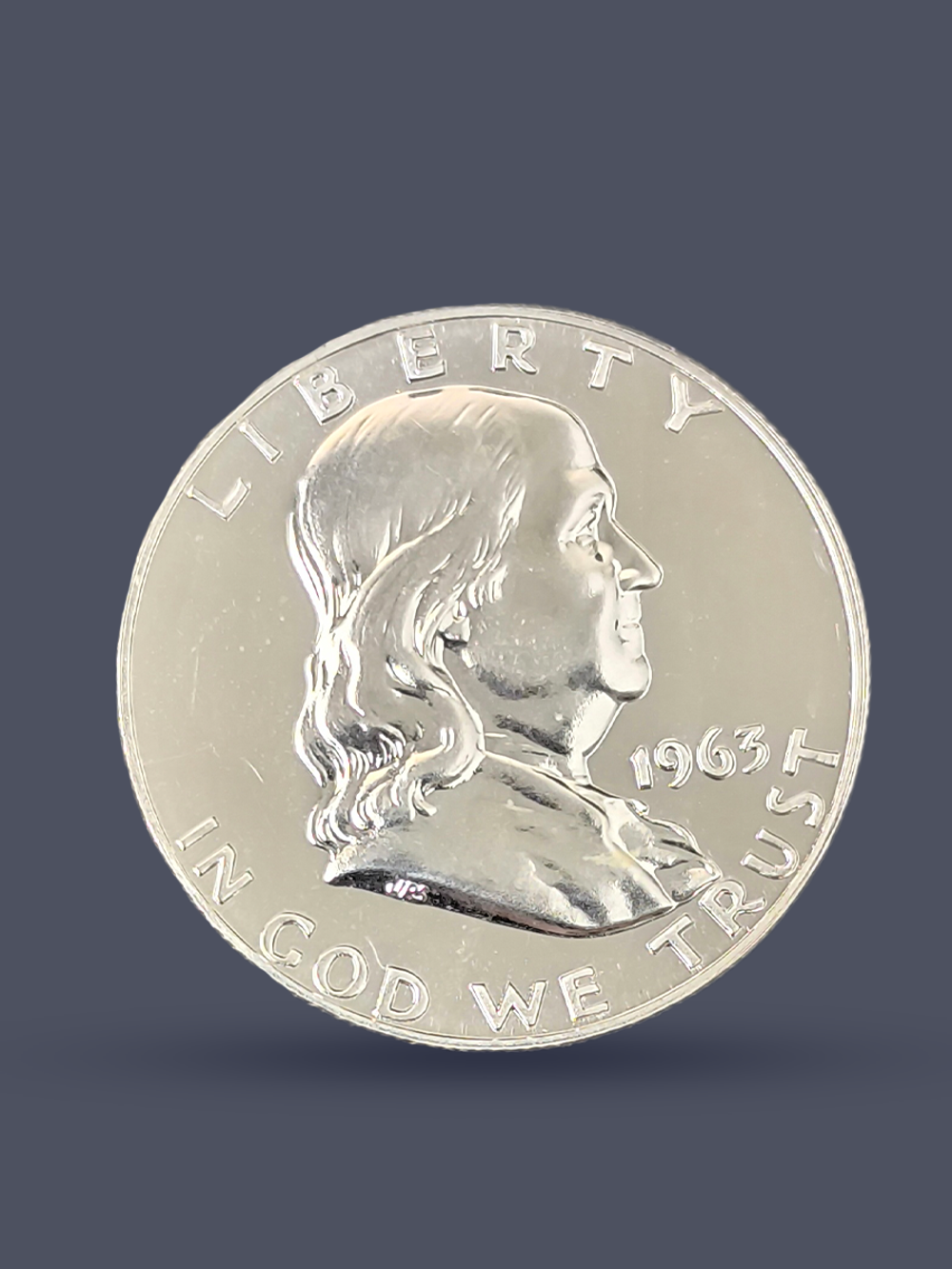 Монета 50 центов (1/2 доллара) 1963 Бенджамин Франклин США