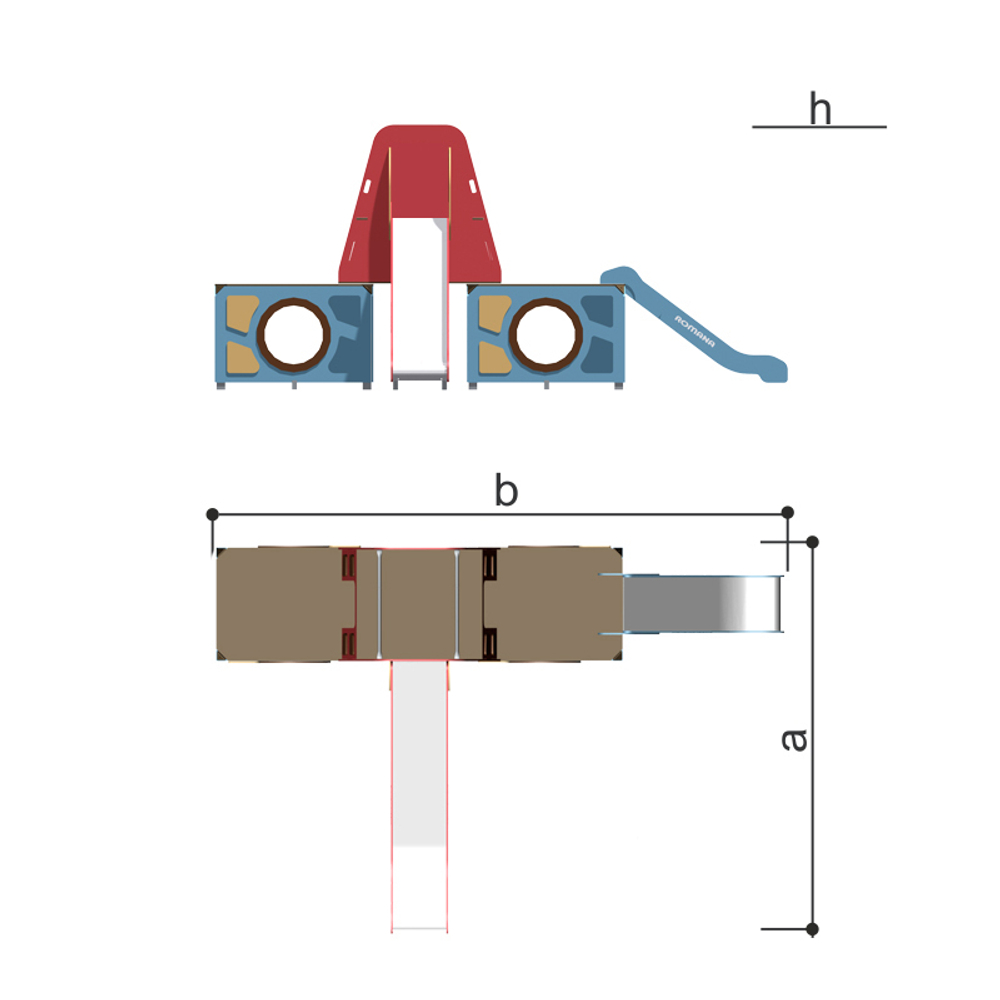 Детский игровой модуль с горкой Romana 115.26.00