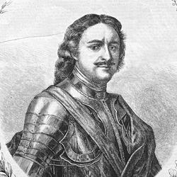 Гравированный портрет Императора Петра I по оригиналу Ф. Мейера. 1872 г.