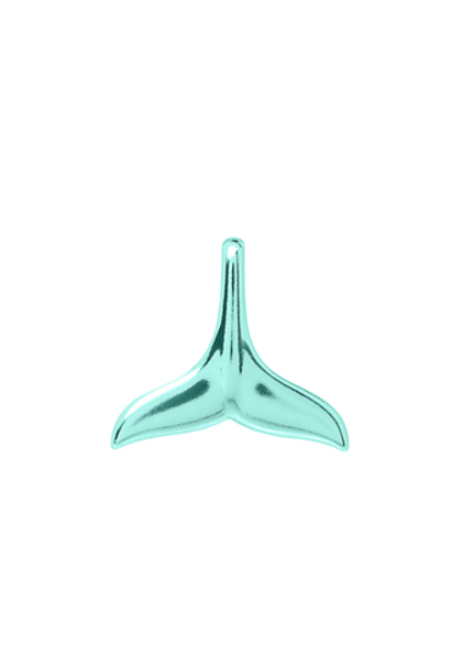 Подвеска из серебра "Хвост кита" голубая