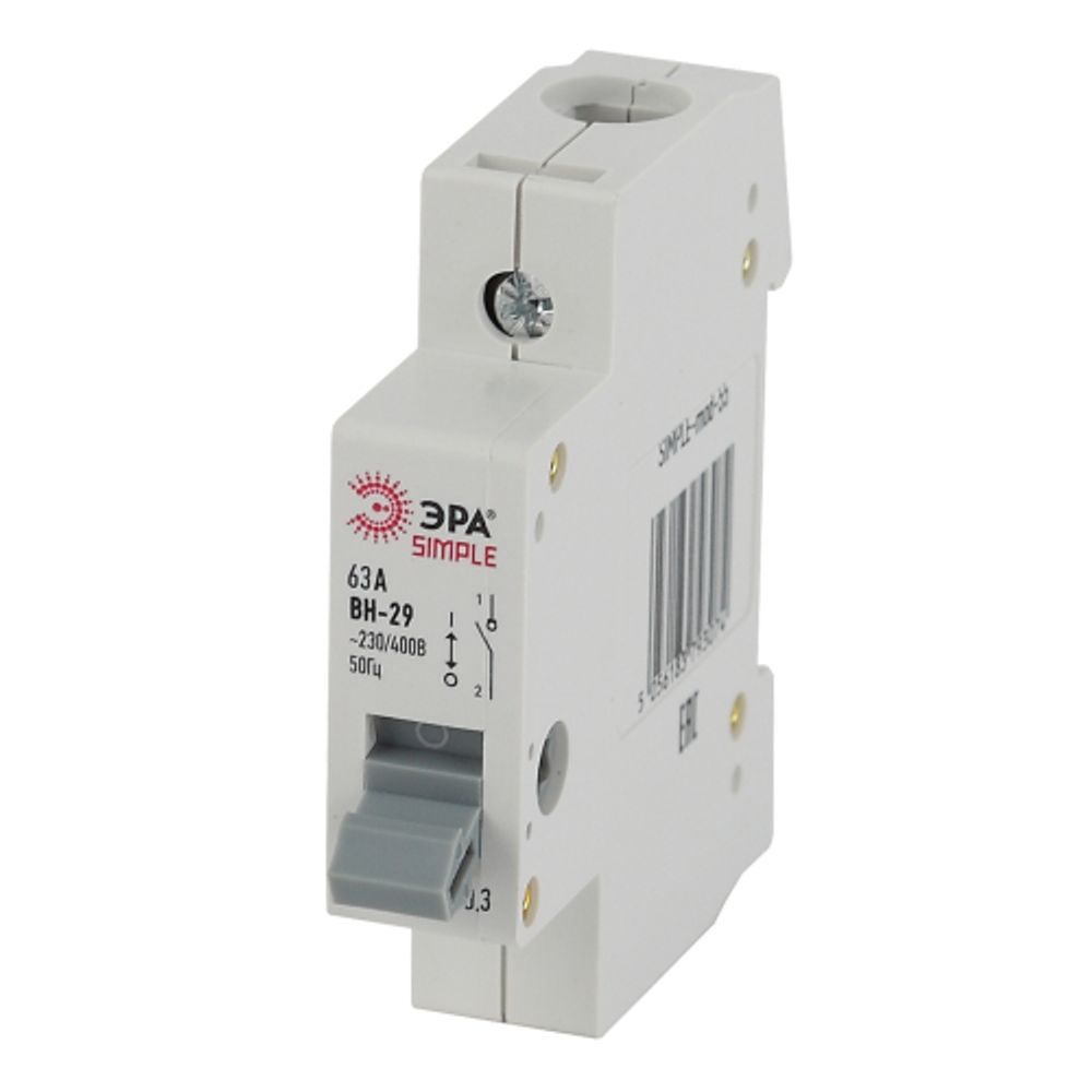 Выключатель нагрузки ЭРА SIMPLE SIMPLE-mod-58 1P 63А ВН-29 | Выключатели нагрузки
