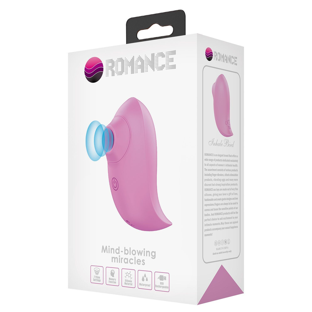 Розовый стимулятор клитора Inhale Bird (Цвет: розовый)