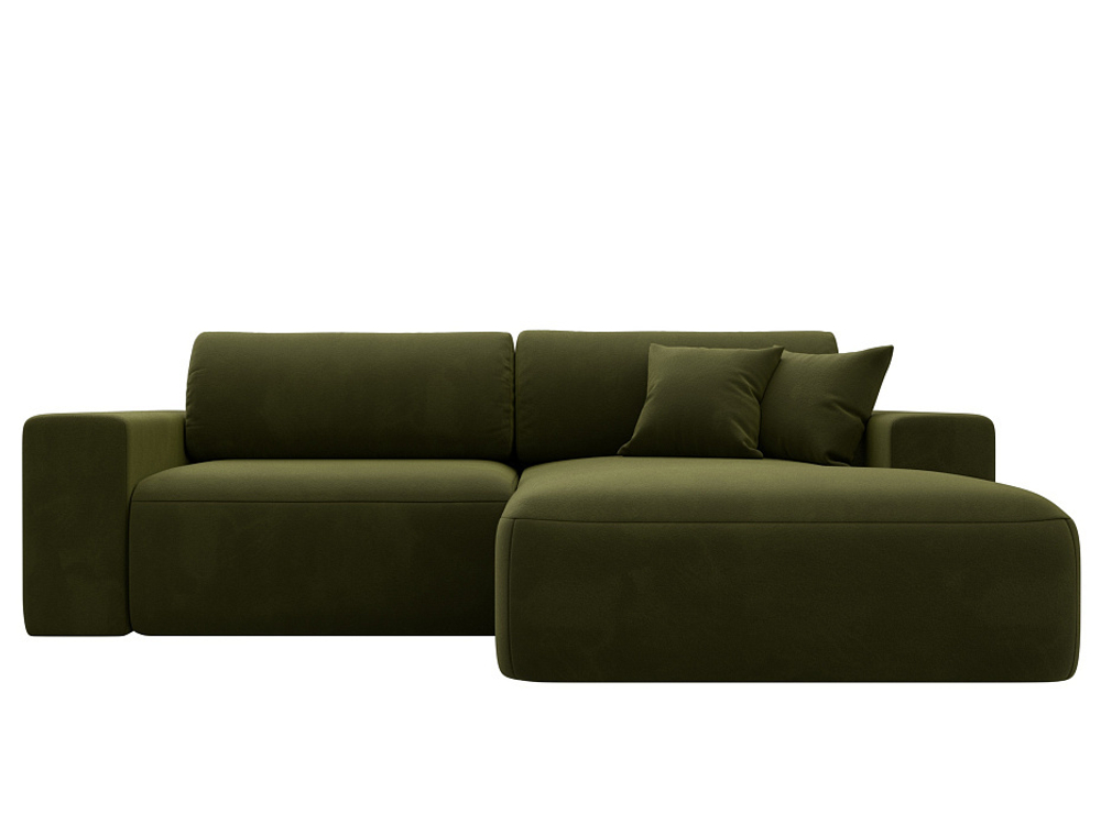 Диван угловой Лига-036 НПБ Классик правый угол МИКРОВЕЛЬВЕТ Зеленый