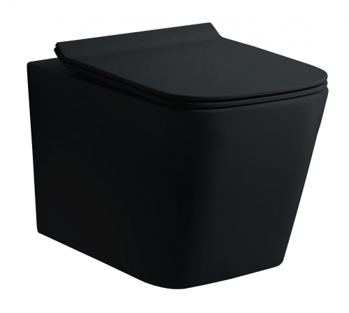 Унитаз подвесной, квадрат (ЧЕРНЫЙ МАТ.)  GANZER