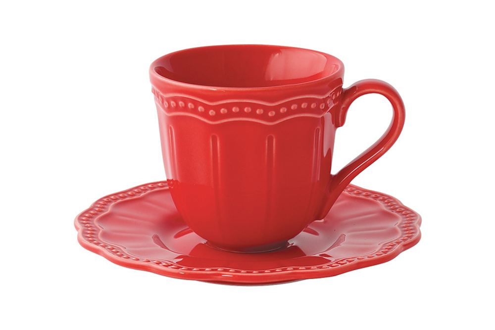 Чашка с блюдцем 110мл Easy Life Elite красная