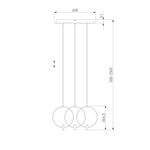 Подвесной светильник 50257/3 LED черный/ латунь