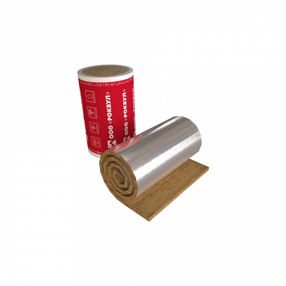 Мат ламельный из полос минеральной ваты приклеенных к подложке из алюминиевой армированной фольги ЛАМЕЛЛА МАТ (AL), РОКВУЛ