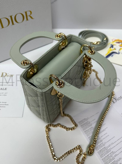 Женская сумка Lady Dior My ABC квадратная светло-серого цвета