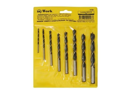 36098 набор сверл спиральных по дереву 8шт (3,4,5,6,7,8,9,10мм)