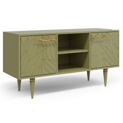 Тумба под ТВ Арт Колор leaves 117см Классик Голд Зеленая олива