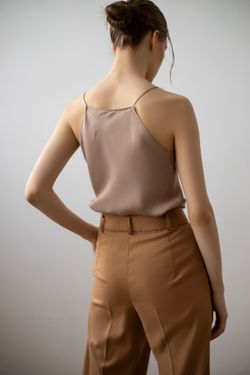 Брюки прямого кроя бежевые
