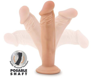 Телесный фаллоимитатор-реалистик 6 Inch Posable Dildo - 16,5 см. (Цвет: телесный)