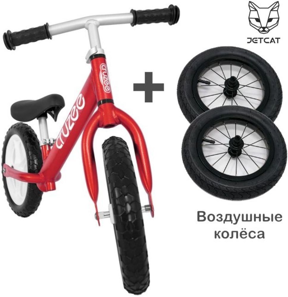 Беговел Cruzee UltraLite Balance Bike, красный (+ пневматические колеса)