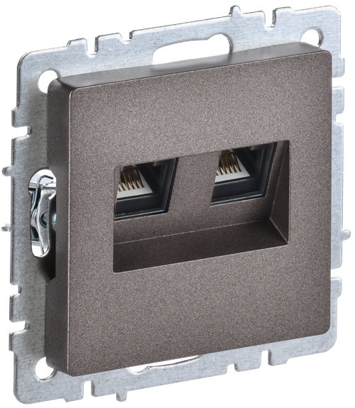BRITE Розетка компьютерная двойная RJ45 кат.5E РК10-2-БрТБ темная бронза IEK