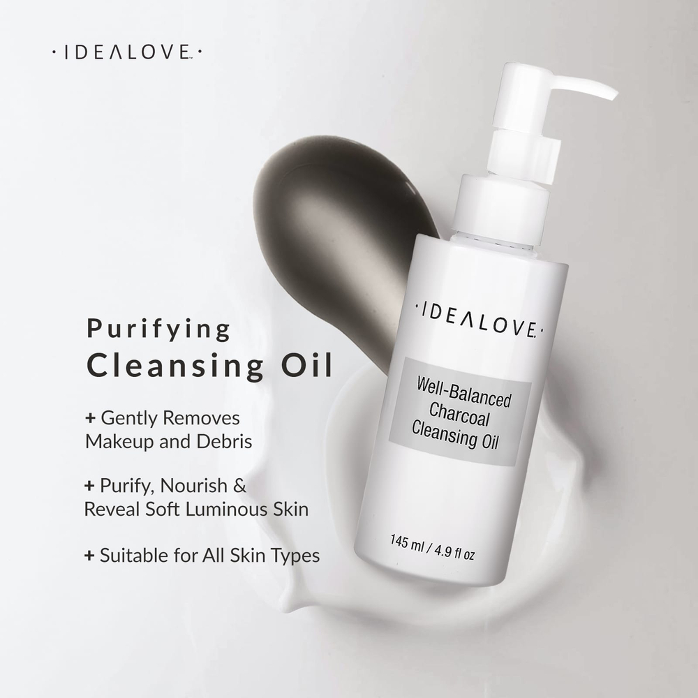 Idealove, очищающее масло с древесным углем для восстановления баланса кожи, 145 мл (4,9 жидк. унции)