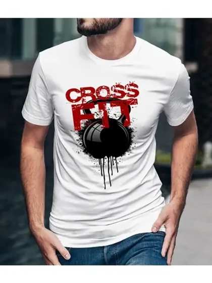 Футболка мужская/Cross Fit/для спорта/из хлопка 100%