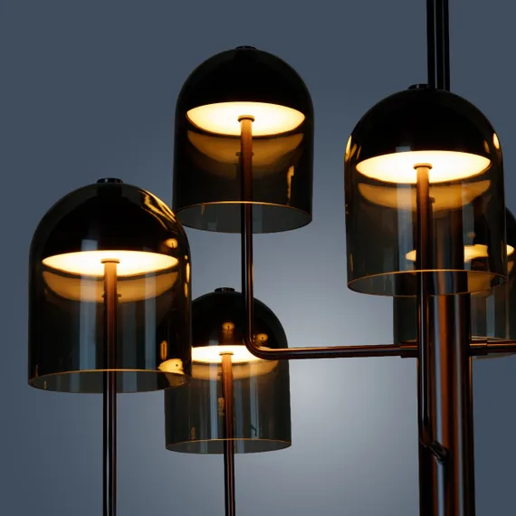 Подвесной светильник Aegis Ø98 см, дымчатый, бронзовый