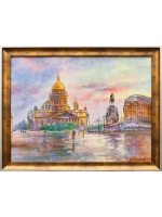 Картина маслом "Исаакиевский собор. Памятник Николаю I" Леонтьев
