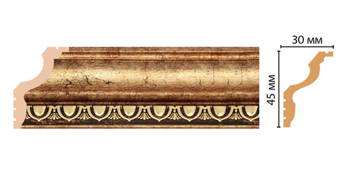 Плинтус потолочный DECOMASTER 148D-57 ДМ (45*30*2400 мм)