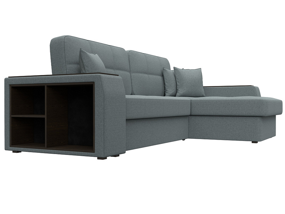 Диван угловой Брюссель правый угол, Амур 07 серый, Рогожка, 125968