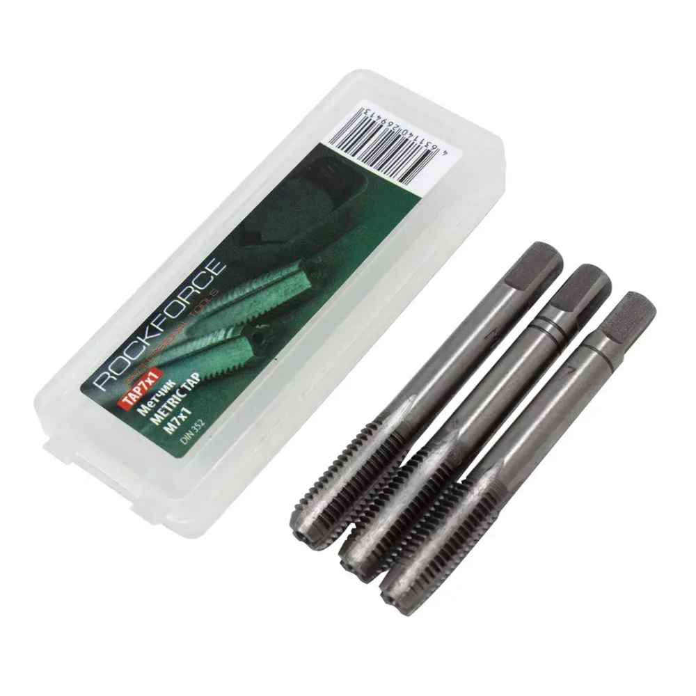 Метчик M7x1 (3шт), в пластиковом футляре RockForce##Rock FORCE RF-TAP7x1