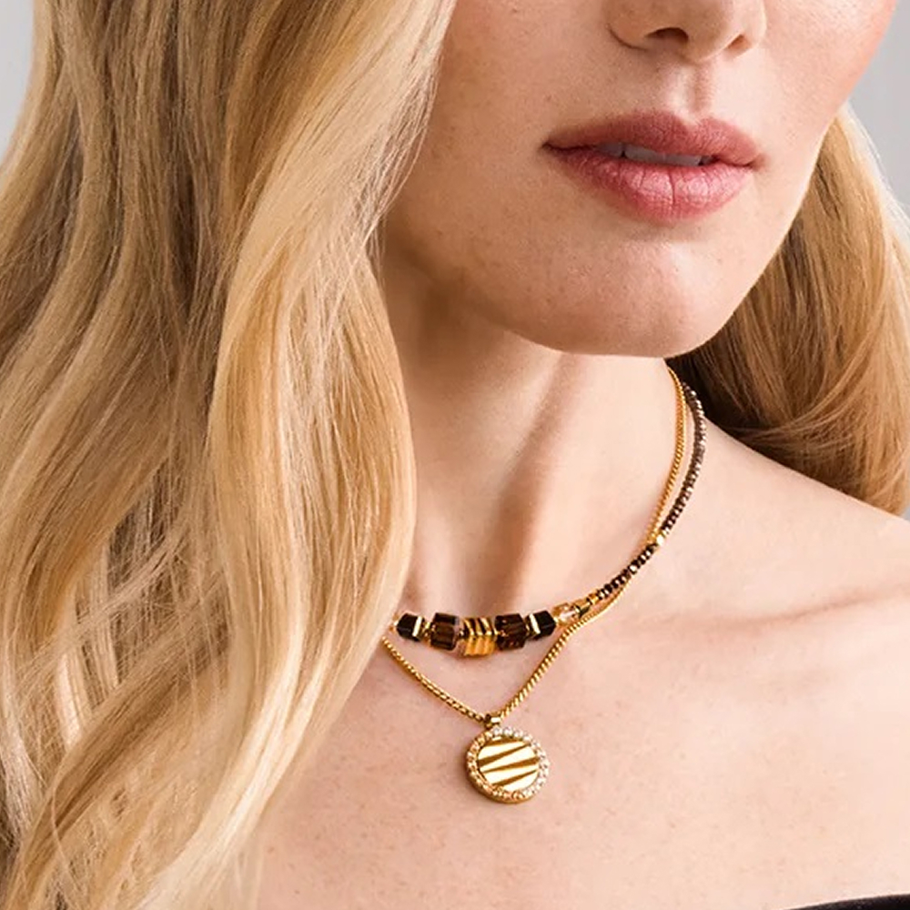 Колье Coeur de Lion Multicolour Rainbow-Gold 2058/10-1535