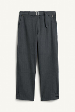 ZARA БРЮКИ СВОБОДНОГО КРОЯ ИЗ СТРУЯЩЕЙСЯ ВИСКОЗНОЙ ТКАНИ, АНТРАЦИТОВО-СЕРЫЙ