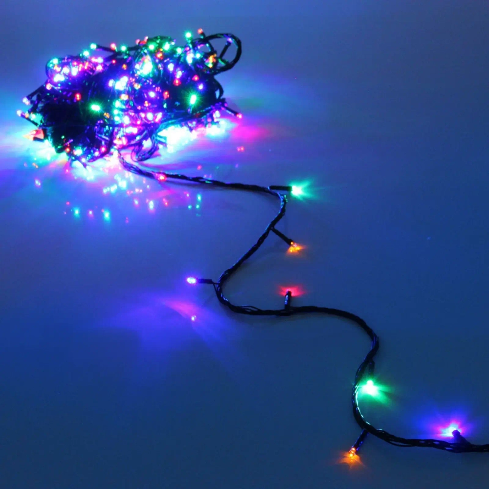 Гирлянда для дома 7,5м 80 ламп LED зелёный пров.,8 реж, IP-20, Мультицвет