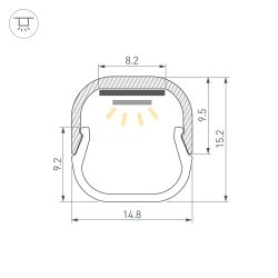Профиль LINE-D-1515-2000 SQUARE ANOD (Arlight, Алюминий) 061083