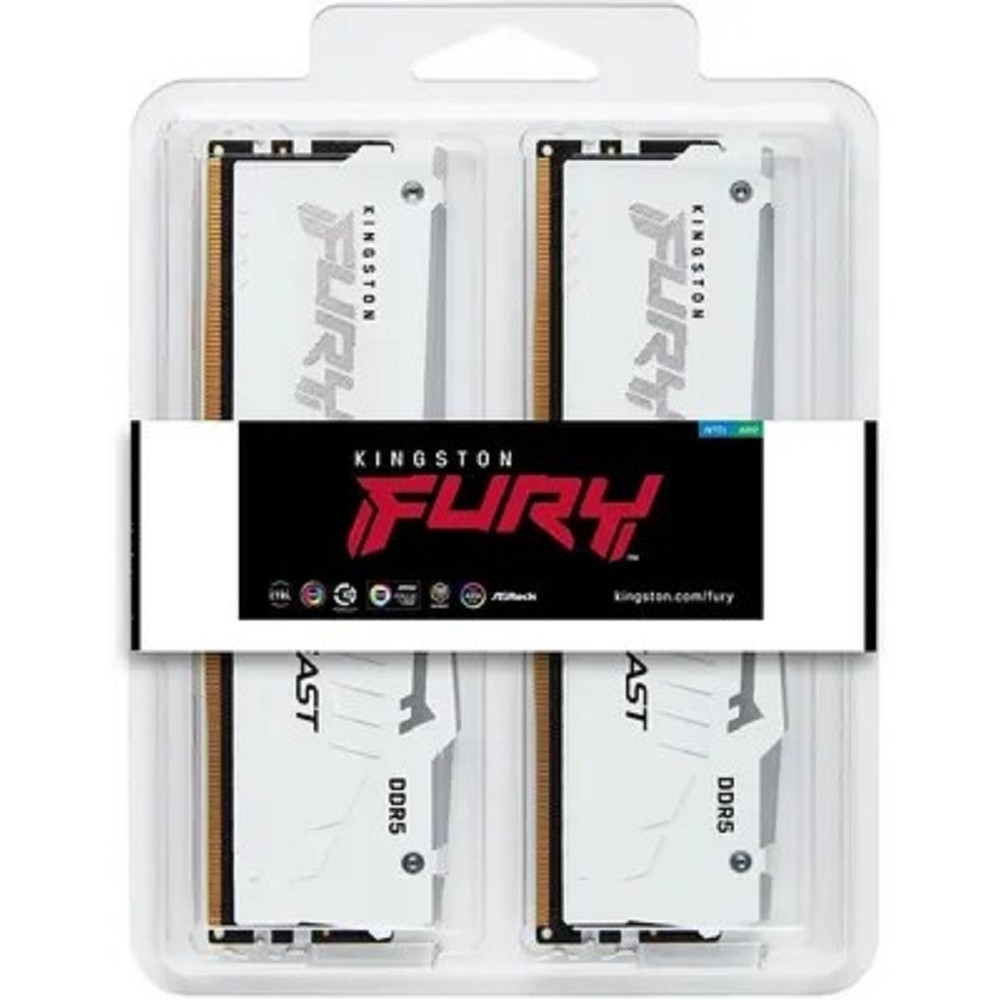 Оперативная память Kingston 32GB 5200MT / s DDR5 CL40 DIMM (Kit of 2) FURY Beast White RGB XMP KF552C40BWAK2-32