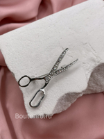 Брошь "Ножницы" серебристые