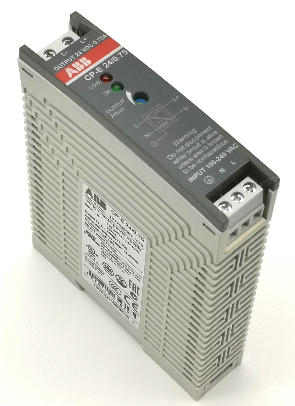 Источник питания ABB CP-E 24/0.75 вход 90-265В AC/120-370В DC, выход 24В DC/0.75A 1SVR427030R0000