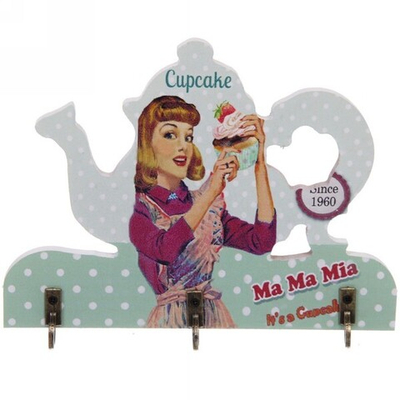 Ключница 16*2см «Винтаж» 3 крючка, из дерева