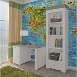 Стеллаж «Бейли» белый воск/антрацит