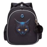 Ранец GRIZZLY анатомическая спинка, c брелоком, для девочек, "I'M HERE", 36х28х20 см, RAz-586-6/1