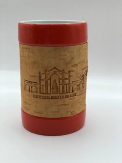 Кружка большая фарфоровая без ручки с берестой. Коллекция "Старая Русса"