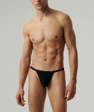 Мужские трусы (1шт) танга Atlantic MP-1587, микромодал, черный