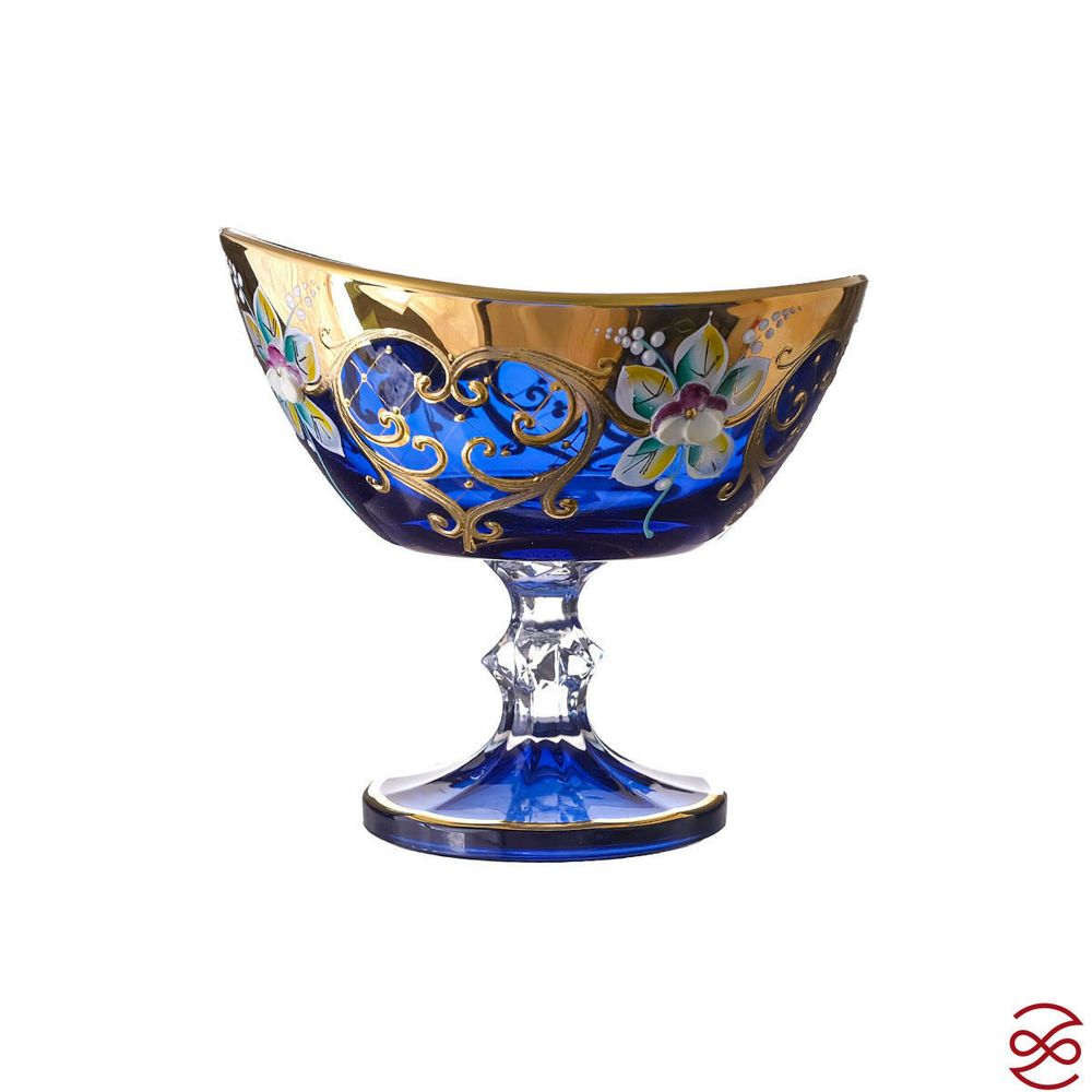 Конфетница на ножке Синяя AS Crystal 16 см (1шт)