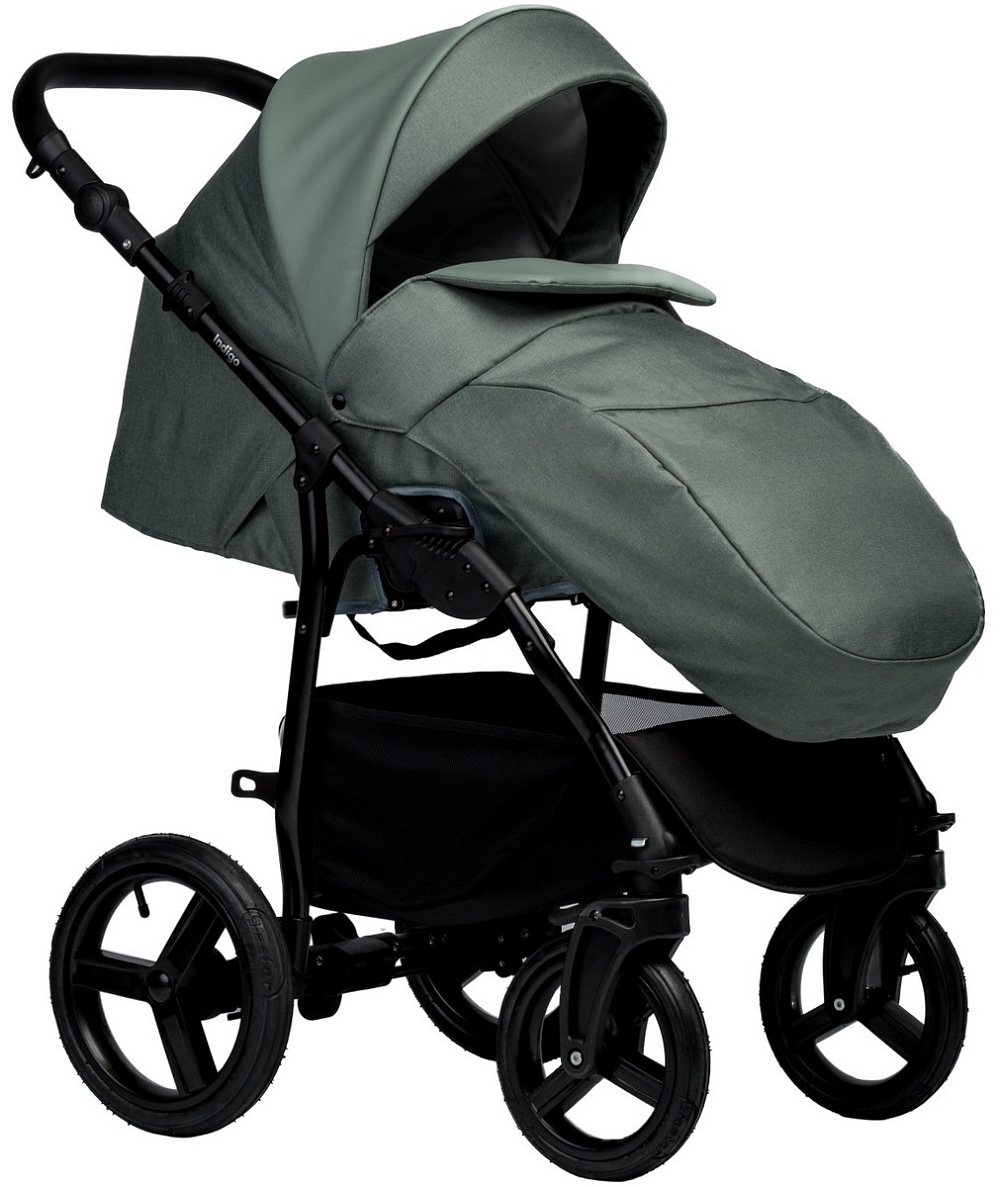 Детская коляска Indigo Impulse Eco 3 в 1 с автокреслом Avionaut Cosmo Grey Ie01 шалфей кожа/шалфей