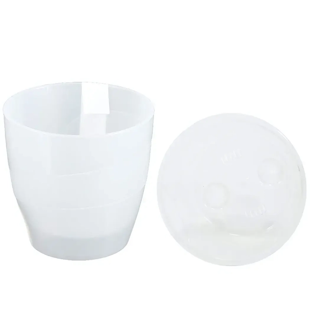 Кашпо для цветов пластиковое 2,8л d-17см «Грация» со вставкой прозрачный