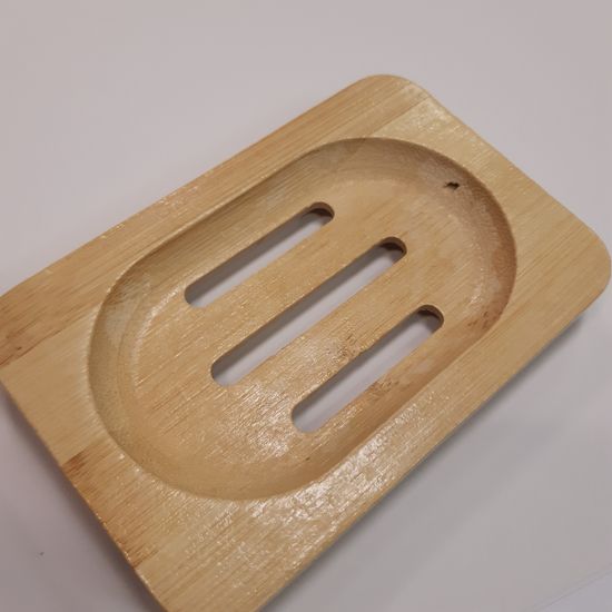 Мыльница бамбуковая прямоугольная (уценка)