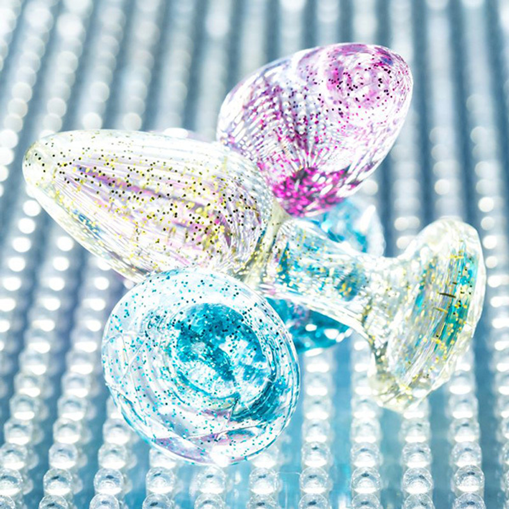 Голубая акриловая анальная втулка 8см ToyFa Basic 881305-14